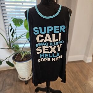 Black and Blue Graphic Tank Top